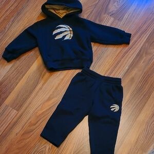 Kids Black and Gold Raptors Hoodie and Pants Set